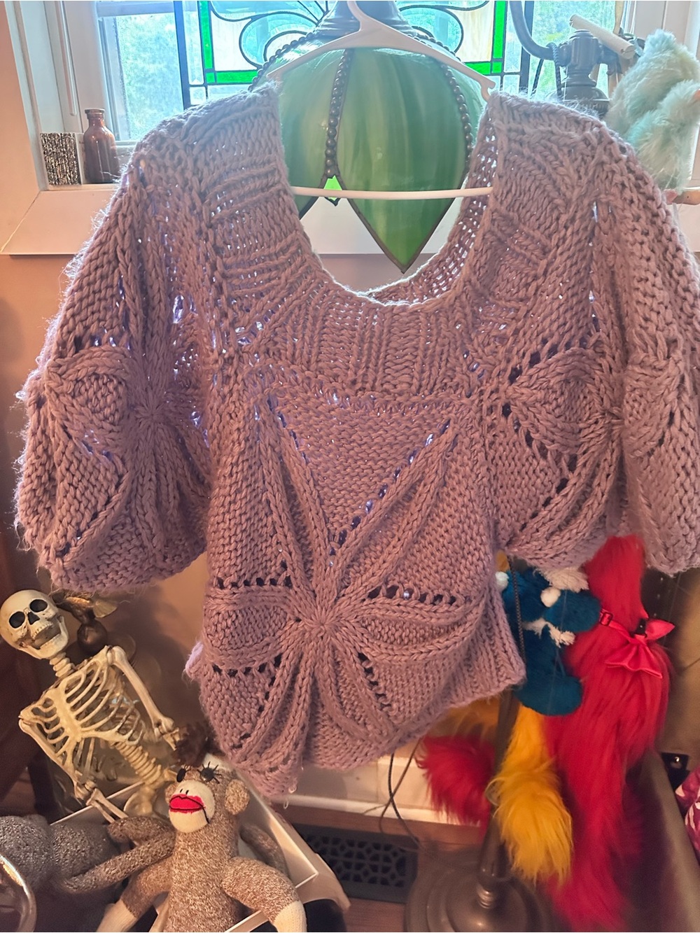 Chunky Lavender Knit Women’s Sweater